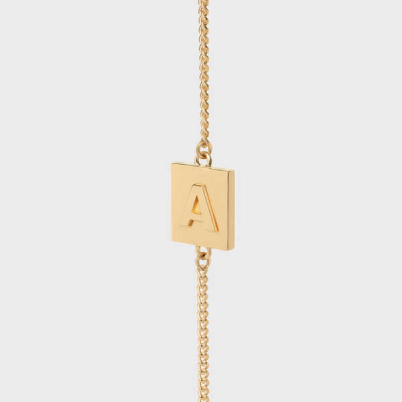 Naramky Celine Alphabet A In Brass With Gold Finish Zlate | CL-592238