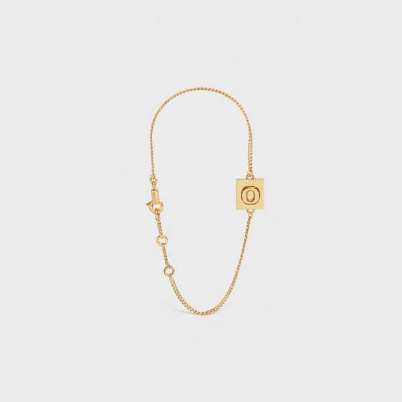 Naramky Celine Alphabet O In Brass With Gold Finish Zlate | CL-592233