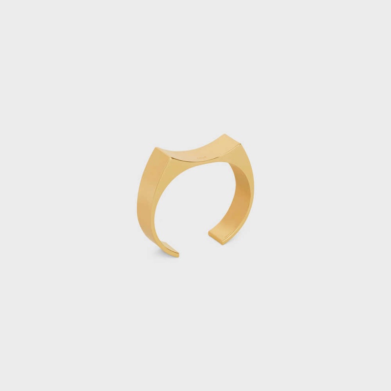 Naramky Celine Formes Abstraites Concave Cuff In Brass With Gold Finish Zlate | CL-592213