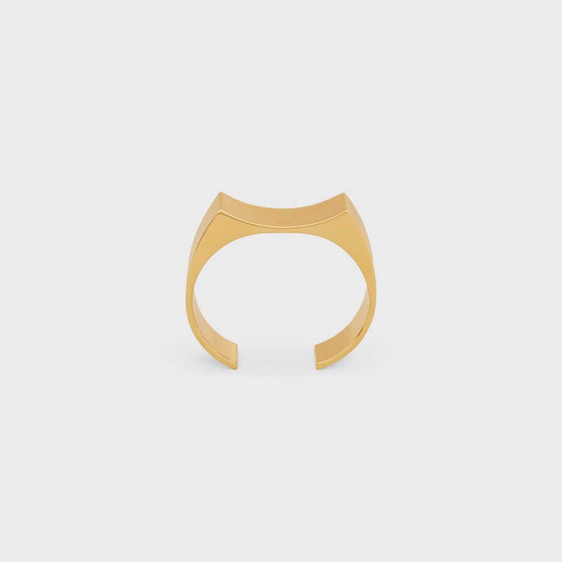 Naramky Celine Formes Abstraites Concave Cuff In Brass With Gold Finish Zlate | CL-592213