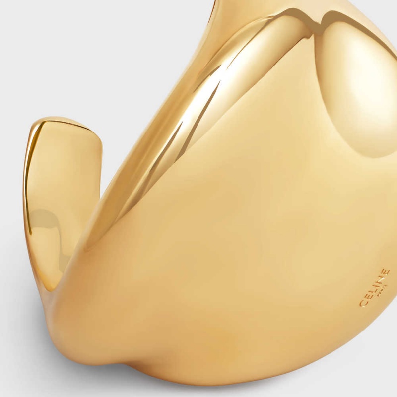 Naramky Celine Formes Abstraites Cosmos Cuff In Brass With Gold Finish Zlate | CL-592226