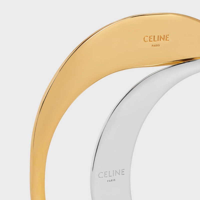 Naramky Celine Formes Abstraites Set Of 2 Cuffs In Brass With Gold And Rhodium Finish Zlate Strieborne | CL-592224