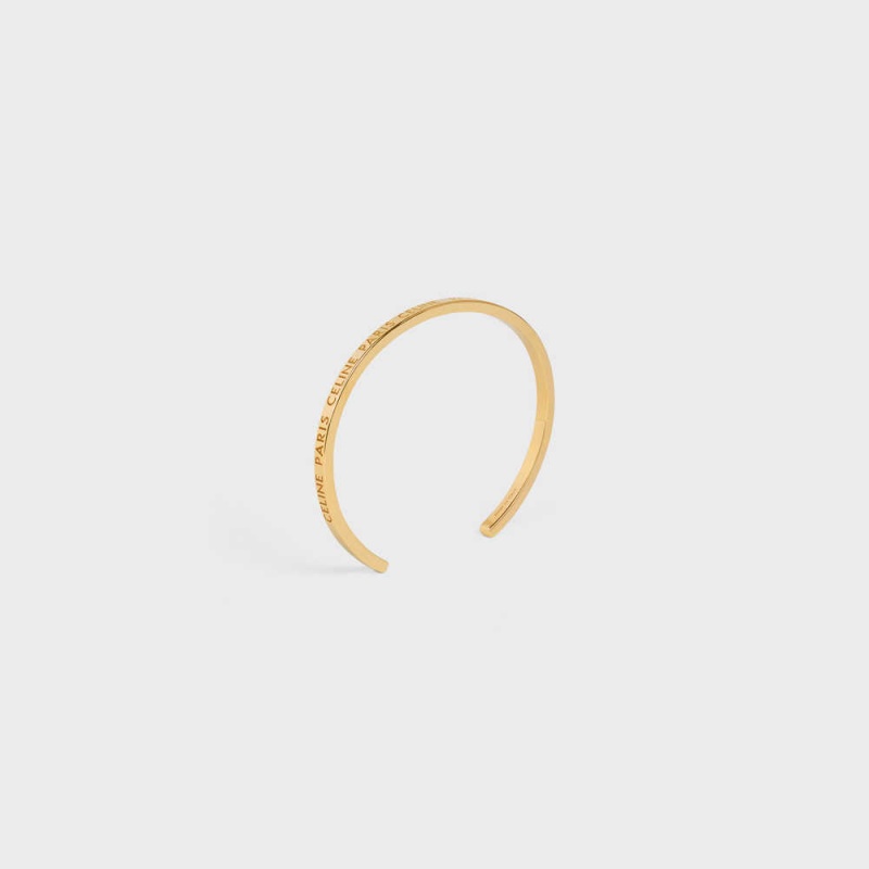 Naramky Celine Paris Thin Cuff In Brass With Gold Finish Zlate | CL-592215