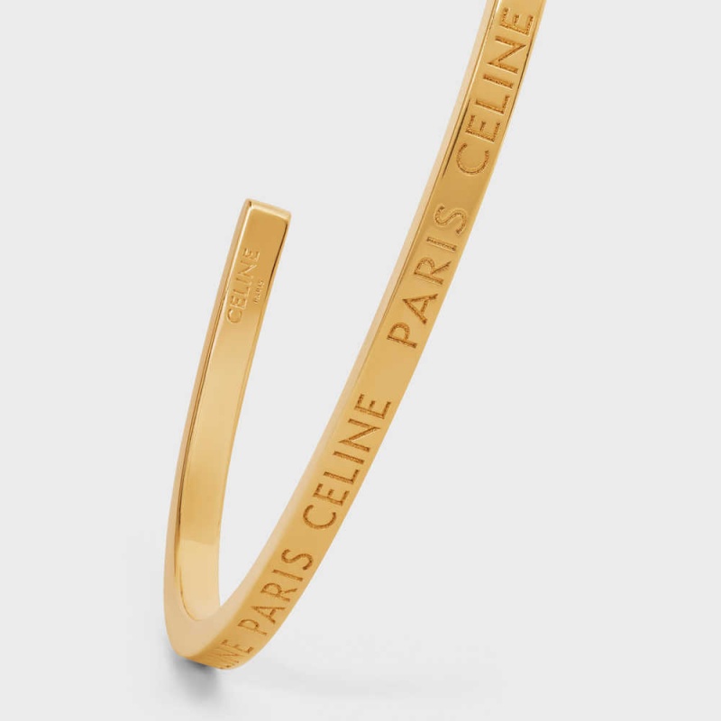 Naramky Celine Paris Thin Cuff In Brass With Gold Finish Zlate | CL-592215