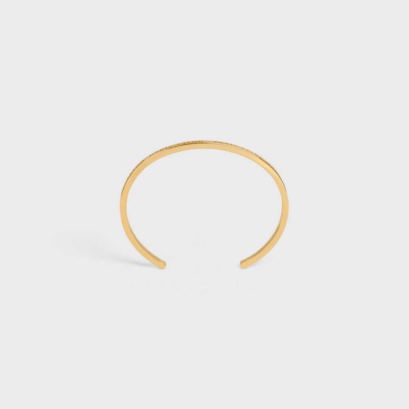 Naramky Celine Paris Thin Cuff In Brass With Gold Finish Zlate | CL-592215