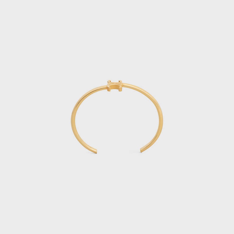 Naramky Celine Triomphe Asymmetric Cuff In Brass With Gold Finish Zlate | CL-592199