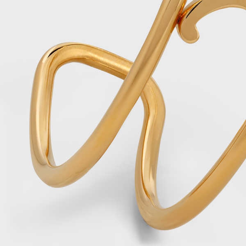 Naramky Celine Triomphe Cuff In Brass With Gold Finish Zlate | CL-592230