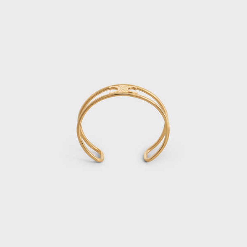 Naramky Celine Triomphe Cuff In Brass With Gold Finish Zlate | CL-592230