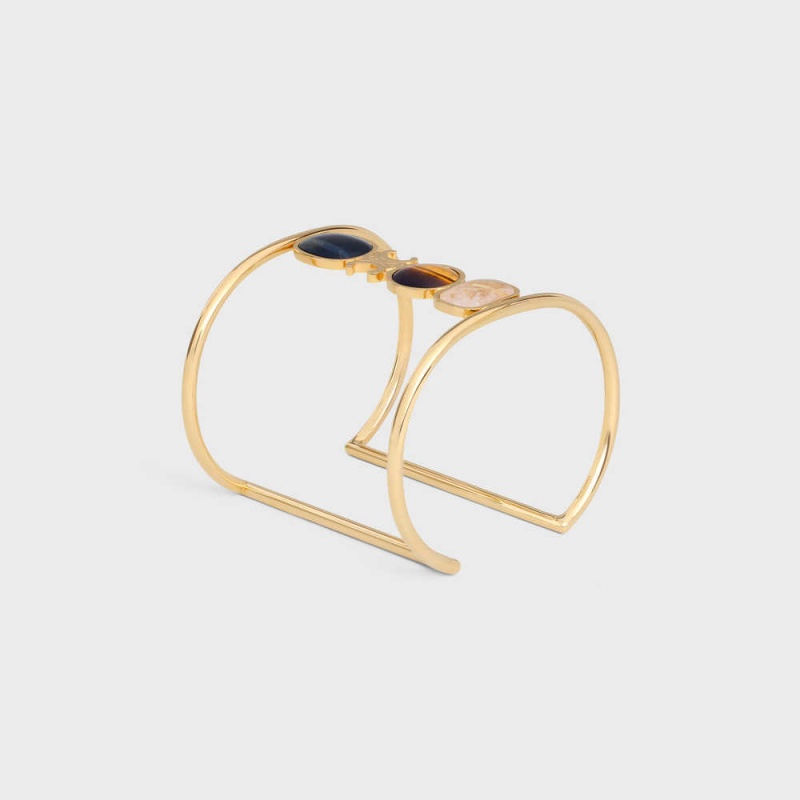 Naramky Celine Triomphe Indie Cuff In Brass With Gold Finish Zlate | CL-592197