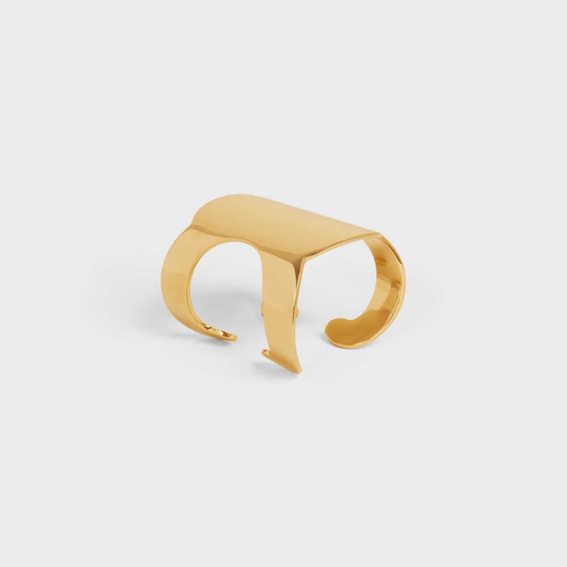 Naramky Celine Triomphe Shadow Cuff In Brass With Gold Finish Zlate | CL-592225