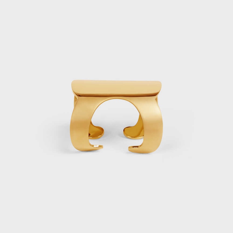 Naramky Celine Triomphe Shadow Cuff In Brass With Gold Finish Zlate | CL-592225