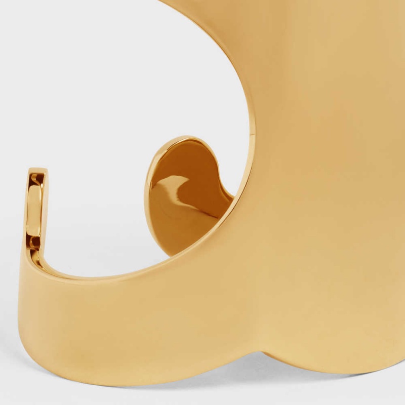 Naramky Celine Triomphe Shadow Cuff In Brass With Gold Finish Zlate | CL-592225