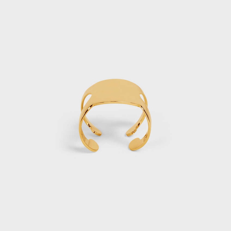 Naramky Celine Triomphe Shadow Cuff In Brass With Gold Finish Zlate | CL-592225