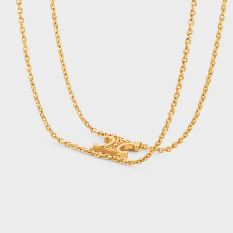 Naramky Celine Triomphe Suspended In Brass With Gold Finish Zlate | CL-592208