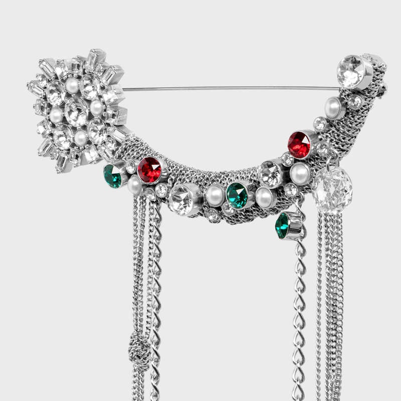 Nausnice Celine Les Pierres Star Brooch In Brass With Rhodium Finish Viacfarebný | CL-591675