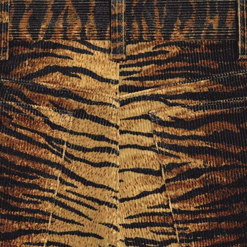 Nohavice Celine Dylan Flared Jeans In Tiger-print Corduroy Modre Svetlomodrá | CL-592045