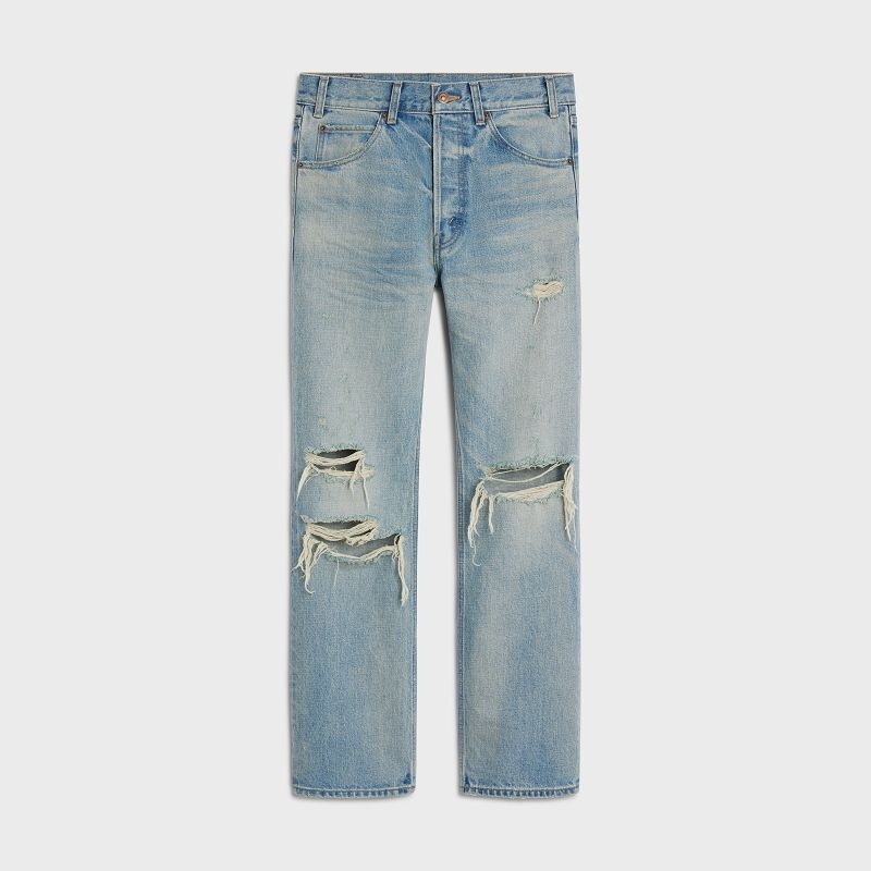 Nohavice Celine Kurt Jeans In Destroyed Westside Wash Denim Modre Svetlomodrá | CL-592051