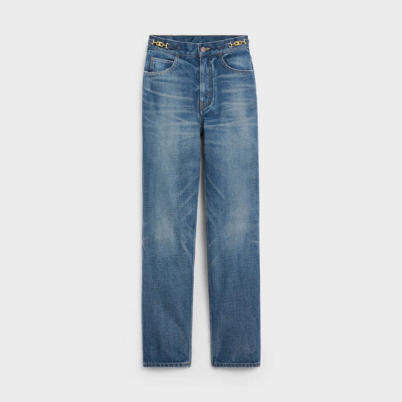 Nohavice Celine Margaret Jeans In Union Wash Denim Modre Svetlomodrá | CL-592715