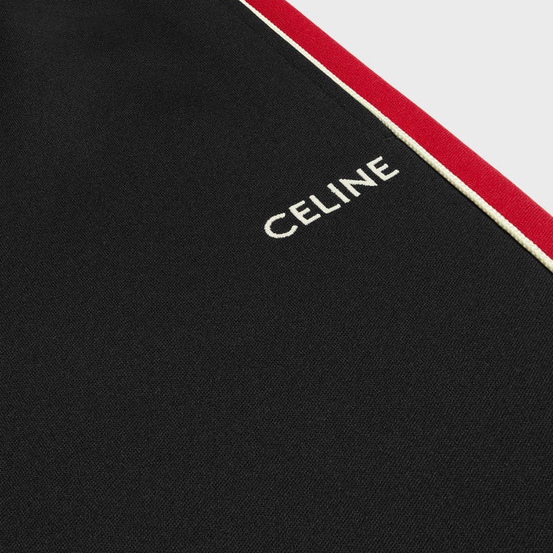 Nohavice Celine Tracksuit In Double Face Jersey Čierne Červené | CL-592035