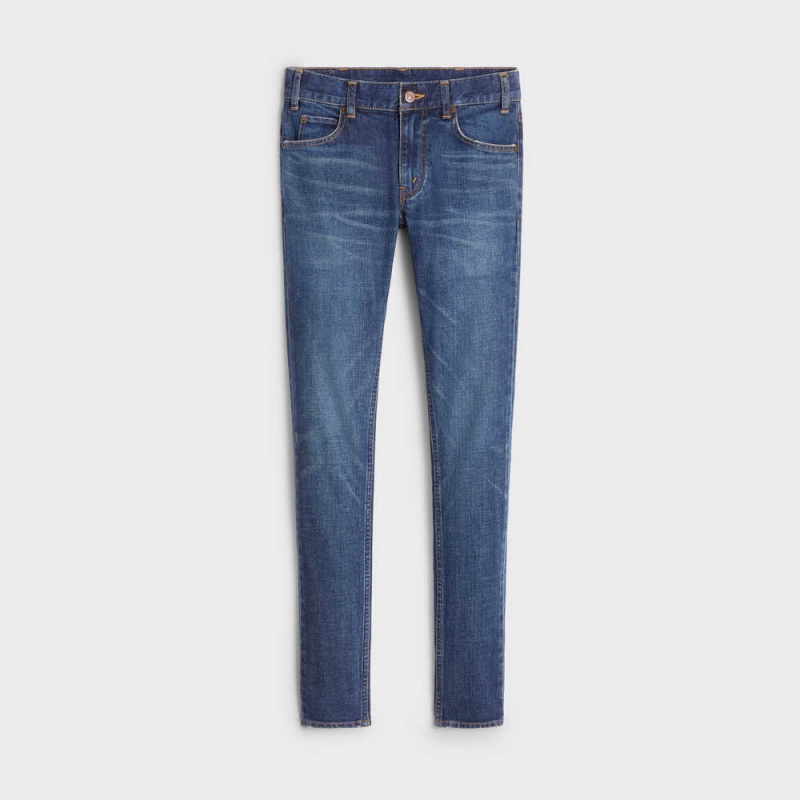 Nohavice Celine Vychudnutý Jeans In Dark Union Wash Denim Tmavo Modre Svetlomodrá | CL-592730