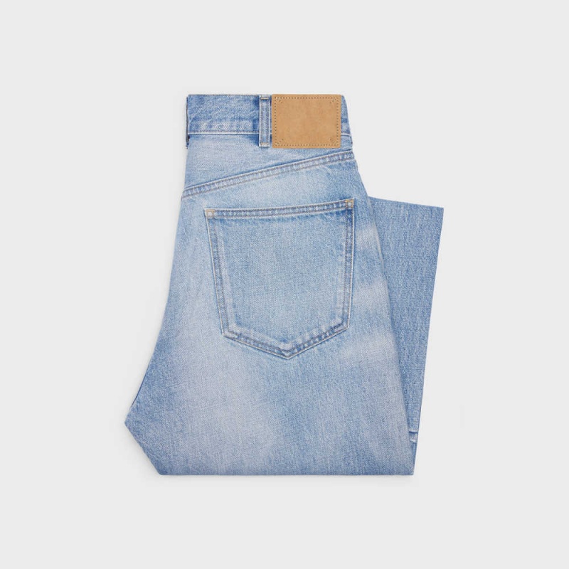 Nohavice Celine Wesley Jeans In Pismo Wash Denim Modre Svetlomodrá | CL-592714