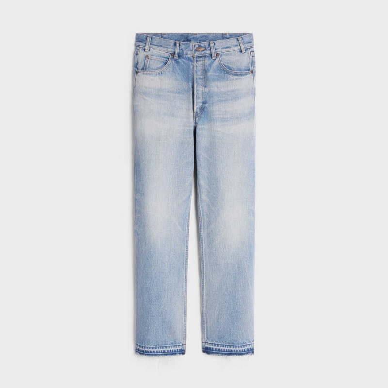 Nohavice Celine Wesley Jeans In Pismo Wash Denim Modre Svetlomodrá | CL-592714