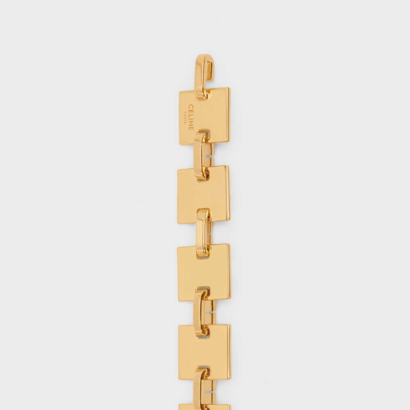 Opasky Celine Square Chain In Brass Zlate | CL-592449