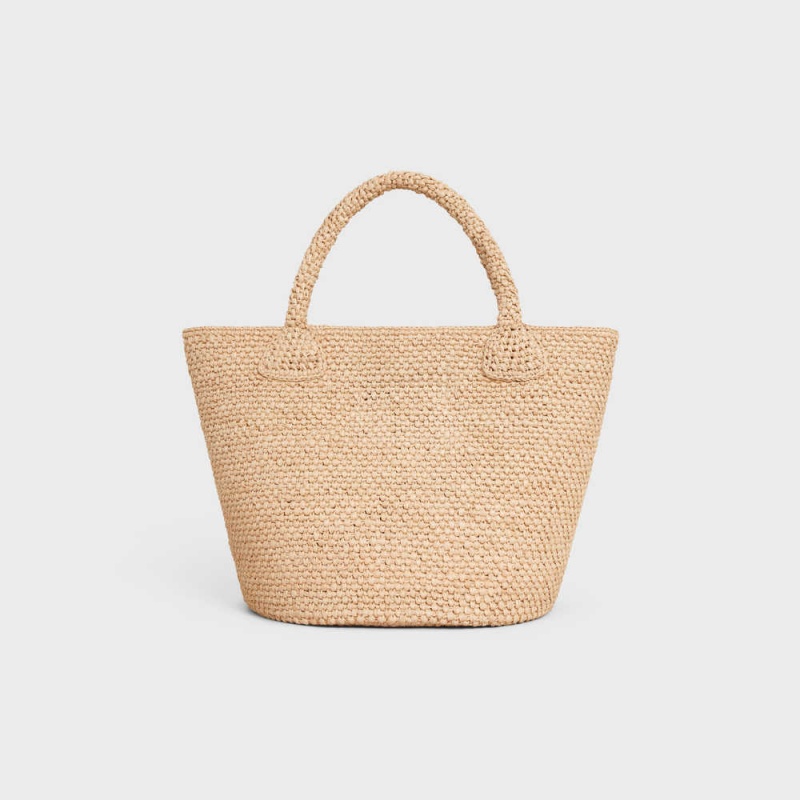 Panier Celine Supple Small Triomphe Klasické In Raffia And Calfskin Hnede | CL-593067