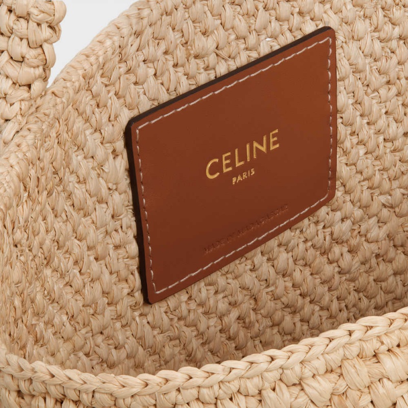 Panier Celine Supple Small Triomphe Klasické In Raffia And Calfskin Hnede | CL-593067