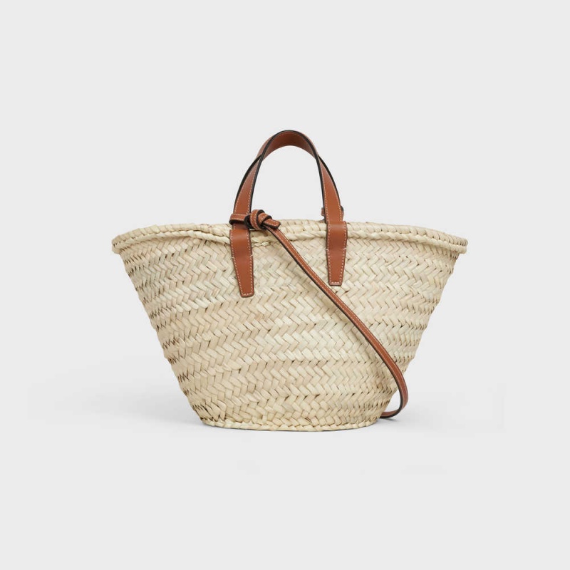 Panier Celine Teen Triomphe Klasické In Palm Leaves And Calfskin Hnede | CL-593072