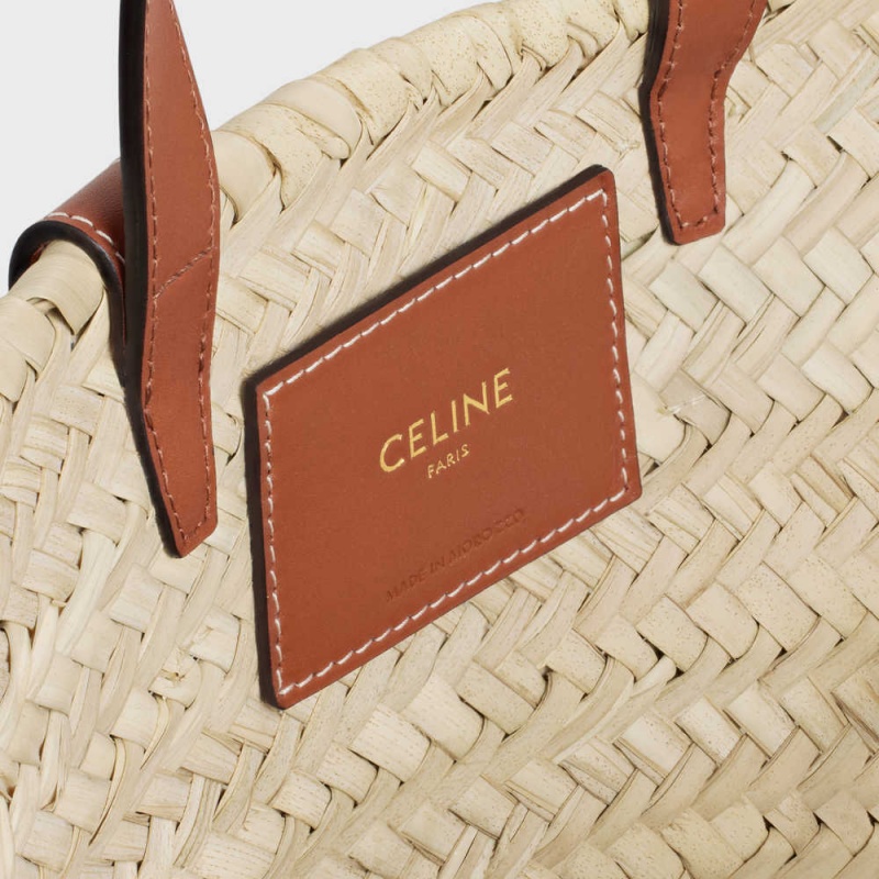 Panier Celine Teen Triomphe Klasické In Palm Leaves And Calfskin Hnede | CL-593072