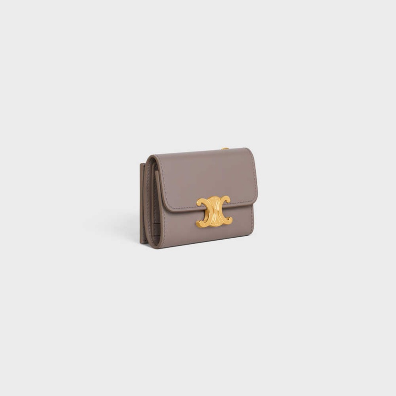 Penazenky Celine Compact With Coin Triomphe In Shiny Calfskin Siva | CL-592981