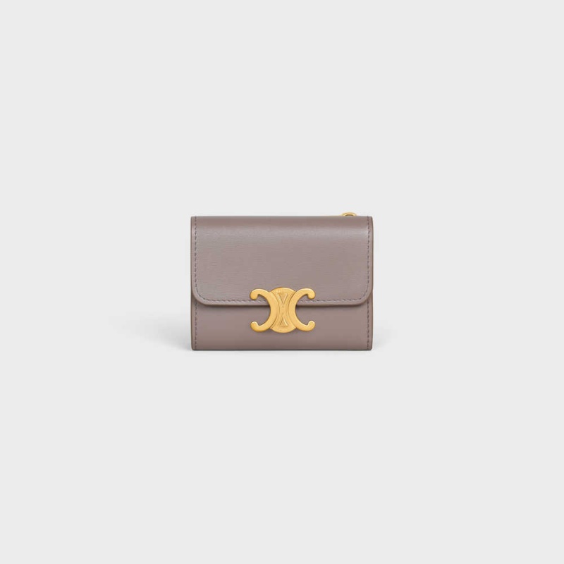 Penazenky Celine Compact With Coin Triomphe In Shiny Calfskin Siva | CL-592981