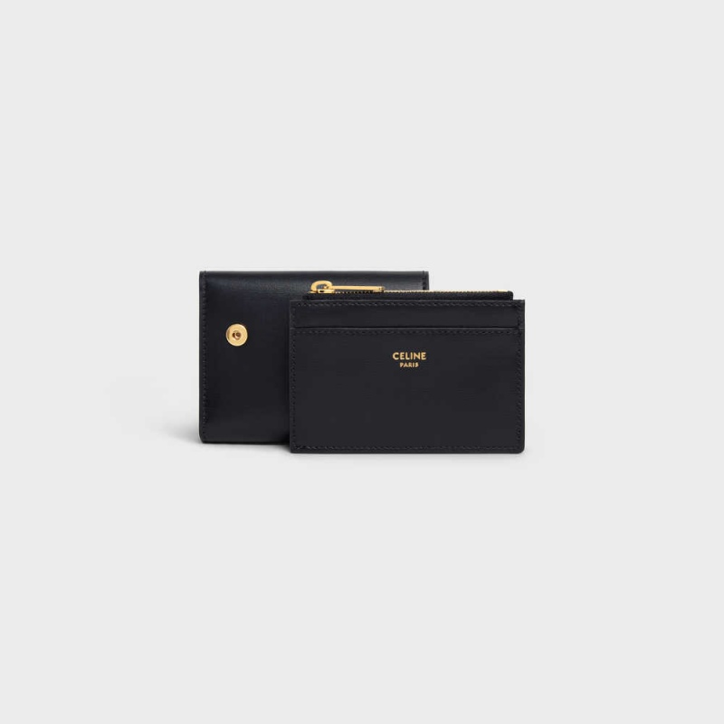 Penazenky Celine Compact With Coin Triomphe In Shiny Calfskin Čierne | CL-592979