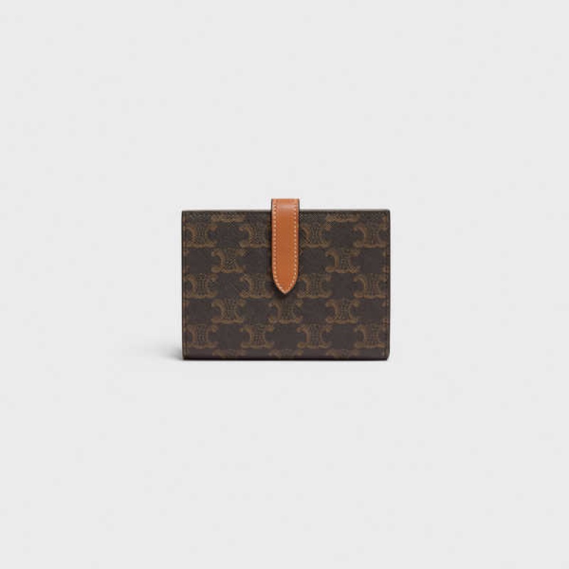 Penazenky Celine Medium Remienkove In Triomphe Platene And Lambskin Hnede | CL-592990