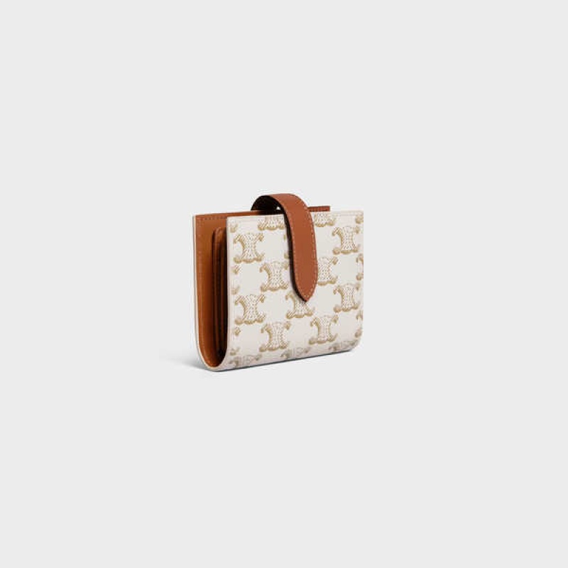 Penazenky Celine Small Remienkove Essentials In Triomphe Platene And Lambskin Biele Hnede | CL-592988