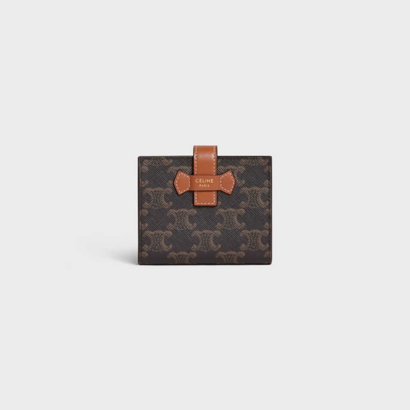 Penazenky Celine Small Remienkove In Triomphe Platene And Lambskin Hnede | CL-592985