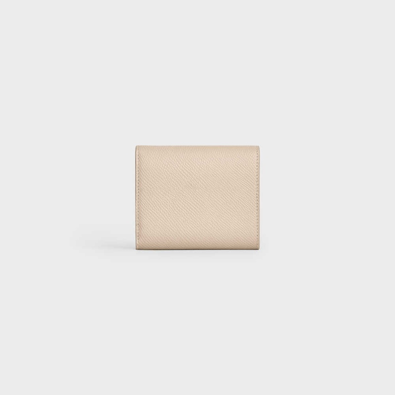 Penazenky Celine Small Trifold In Grained Calfskin Béžové | CL-593006