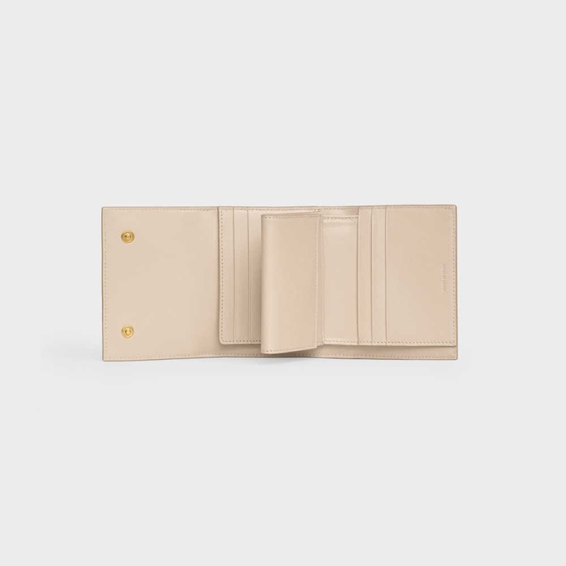 Penazenky Celine Small Trifold In Grained Calfskin Béžové | CL-593006