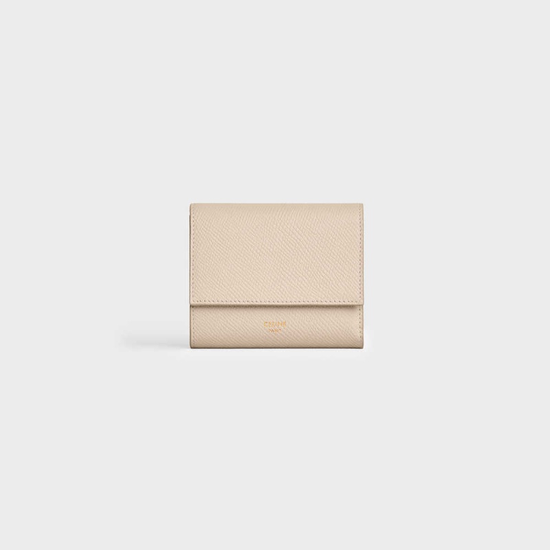 Penazenky Celine Small Trifold In Grained Calfskin Béžové | CL-593006