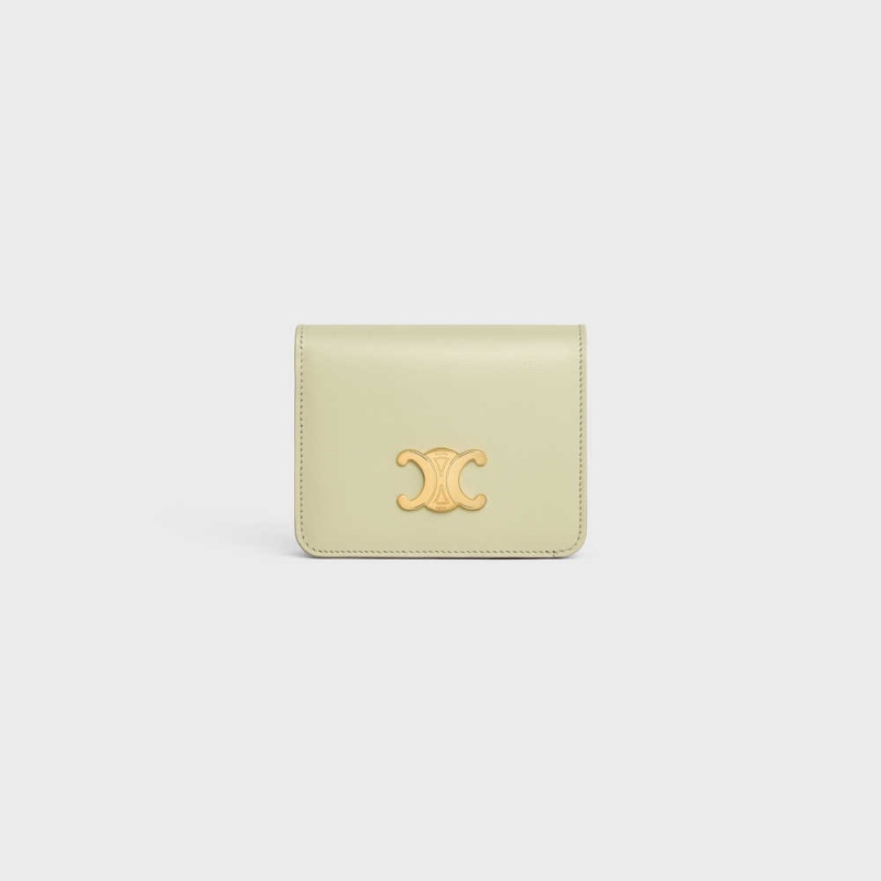 Penazenky Celine Triomphe Compact In Shiny Calfskin Zelene | CL-592966