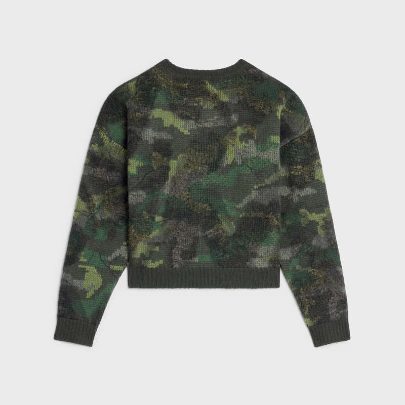 Pleteniny Celine Boxy Cropped In Camouflage Vlna Maskacove | CL-592105