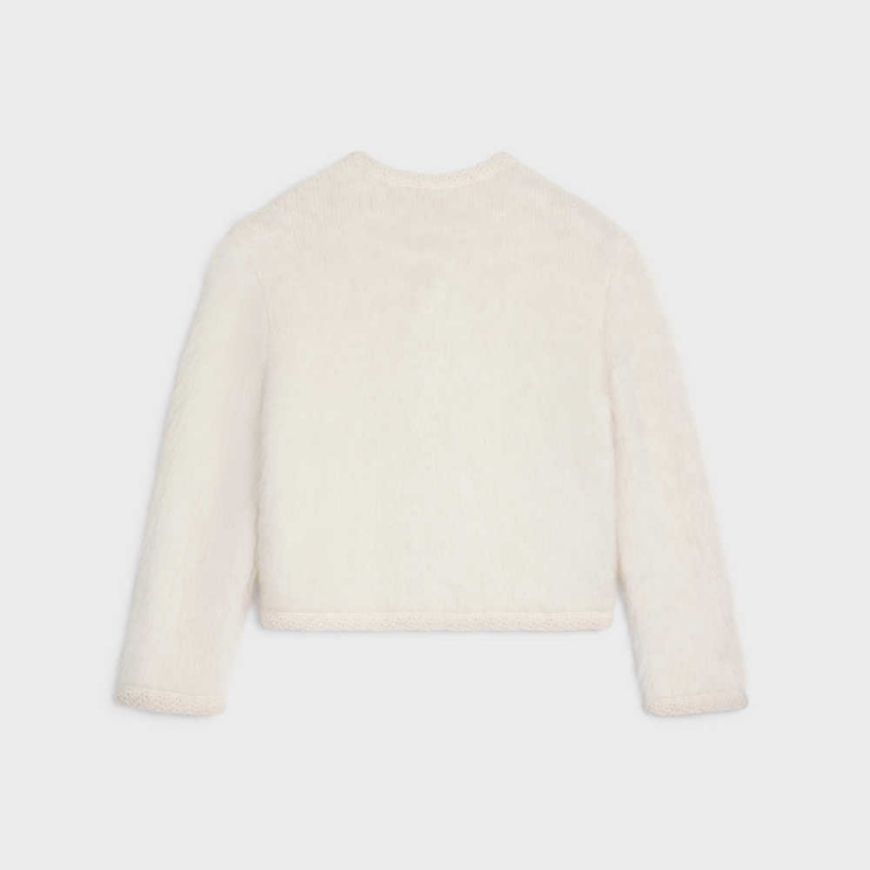 Pleteniny Celine Cardigan In Brushed Mohair Biele | CL-592699