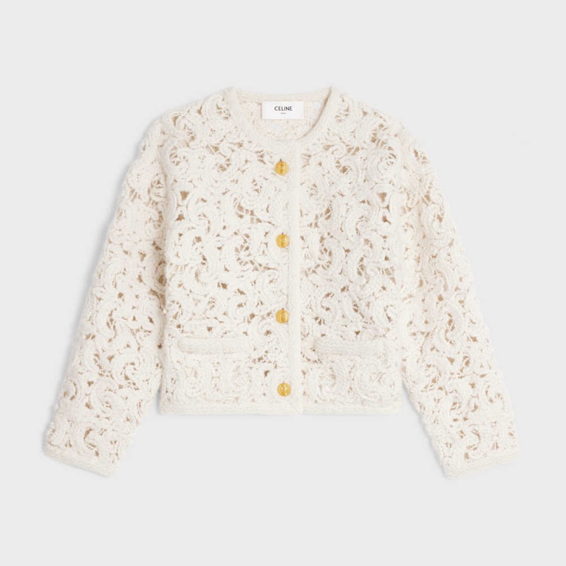 Pleteniny Celine Cardigan In Cornelly Vlna Biele | CL-592700