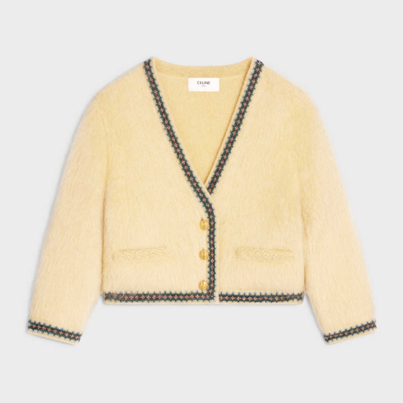 Pleteniny Celine Cardigan In Mohair Žlté | CL-592702