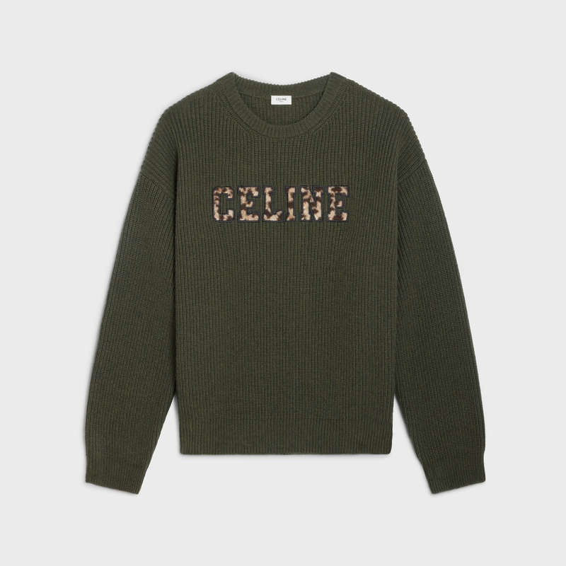 Pleteniny Celine Oversized In Rebrovaný Vlna Hnedožltý | CL-592102