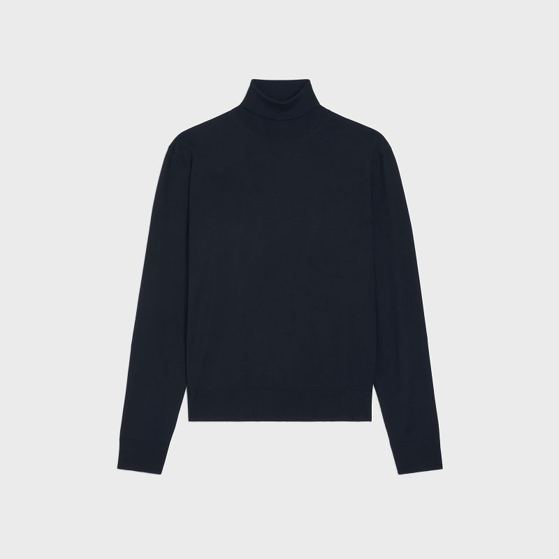 Pleteniny Celine Turtleneck In Iconic Merinos Čierne | CL-592106