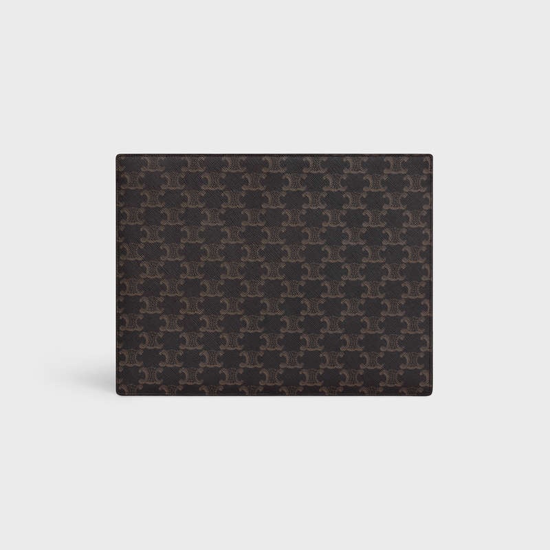 Pouches Celine Ipad Pro Sleeve In Triomphe Platene And Calfskin Hnede | CL-591784