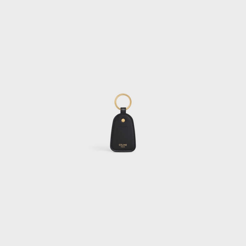 Pouches Celine Key Holder In Triomphe Platene And Calfskin Čierne | CL-592893