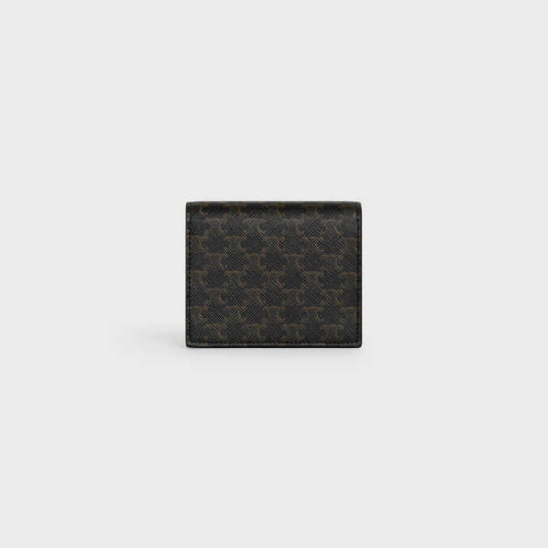 Puzdro na Karty Celine Business Triomphe Platene And Lambskin Hnede | CL-592950